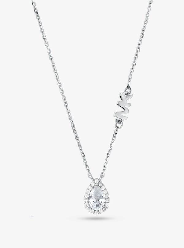 Damske Náhrdelník Michael Kors Sterling Silver Pavé Pear Shaped Strieborne - Šperky Michael Kors Vypredaj | WSLMP-1582